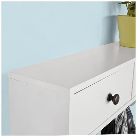 Portachiavi Da Parete, Appendiabiti A Muro, Bianco, l60cm, frg178-w - Foto 5