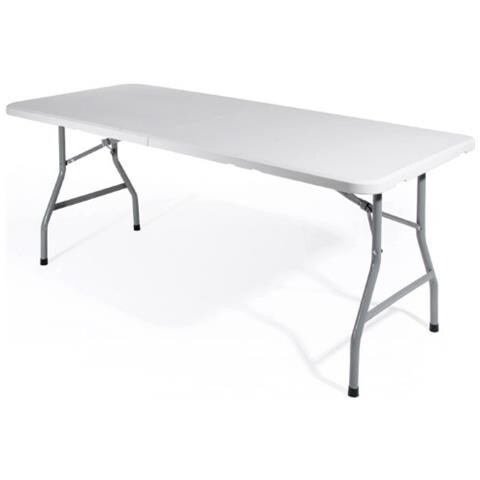 Tavolo Pieghevole Richiudibile Bianco 180x74xh74cm Pic Nic Catering Esterno - Foto 3