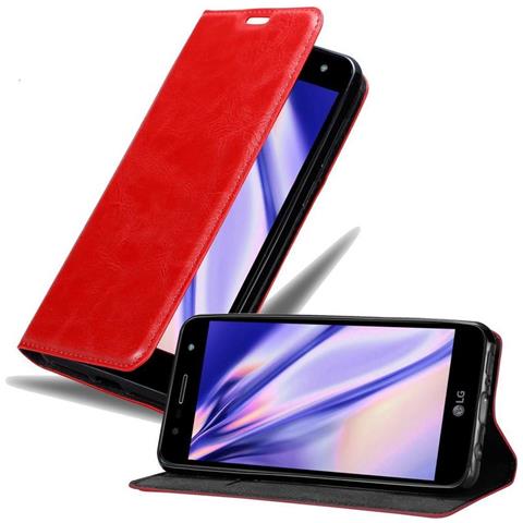 Custodia Compatibile Con Lg X Power 3 In Rosso Mela - Coperchio Protettiva Con Chiusura Magnetica, Funzione Stand E Tasca Per Le Carte - Foto 1