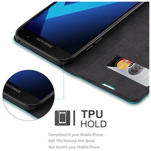 Custodia Compatibile Con Samsung Galaxy A5 2017 In Turchese Petrolio - Coperchio Protettiva Con Chiusura Magnetica, Funzione Stand E Tasca Per Le Carte - Foto 2