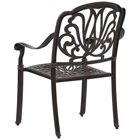 Set Di 4 Sedie Da Giardino Alluminio Marrone Scuro Ancona - Foto 16
