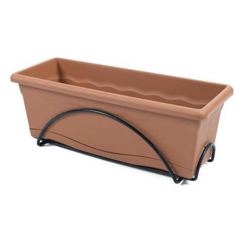 Jardiniere 50x20cm Con Vassoio E Supporto Per Balcone - Antracite - Foto 1