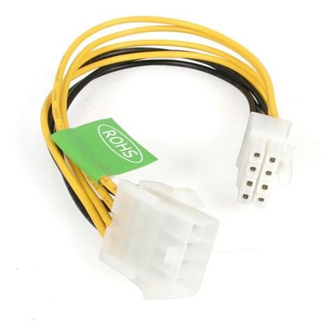 8in EPS 8 Pin Power Cable, Maschio / femmina, Giallo - Foto 1