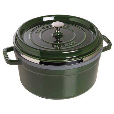 Casseruola tonda ghisa c / cestello 26cm verde basilico - Foto 1