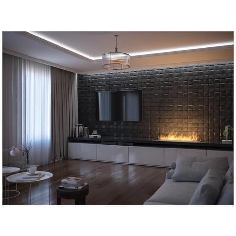 Insert - Bruciatore/inserto A Bioetanolo Da Incasso Con 2 Vetri Cm 120 - Bruciatore Lineare 100cm / Capienza 3l - 22 Kg - Foto 6