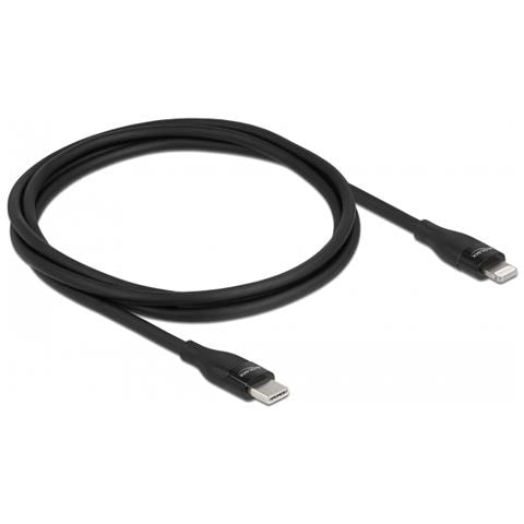 Cavo dati e cavo di ricarica USB Type-C per Lightning per iPhone, iPad e iPod da nero 1 m MFi - Foto 1