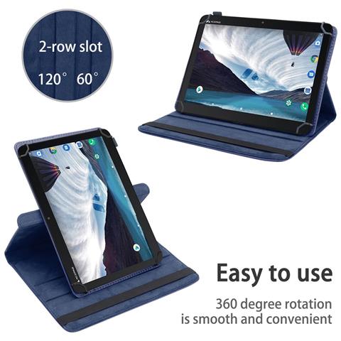 Custodia Per Tablet Compatibile Con Lenovo Tab 4 10 Plus (10.1 Zoll) In Blu Scuro - Coperchio Protettivo A 360 Gradi Fatto Di Finta Pelle Con Funzione Di Stand E Banda Elastica - Foto 6