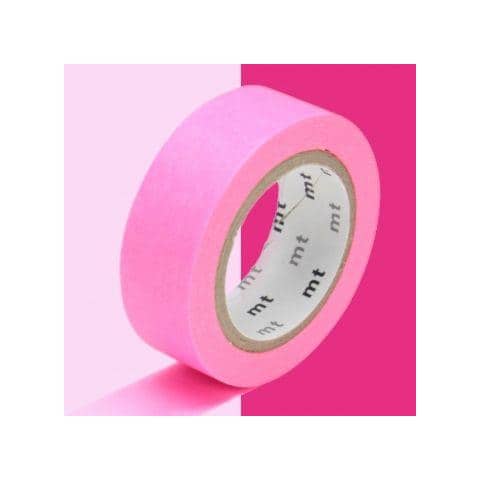 Nastro Adesivo Decorativo Monocolore - Rosa Fluorescente - 1,5 Cm X 7 M - Foto 1