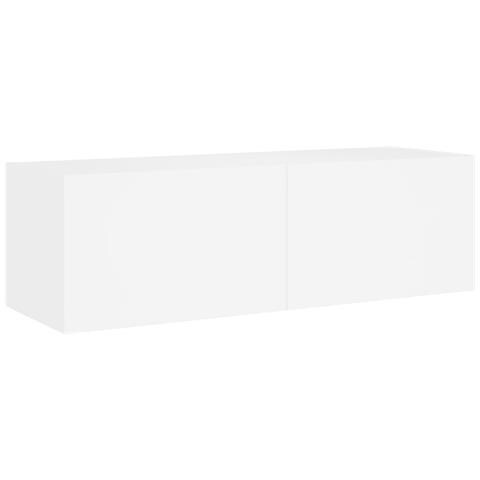 Mobile Tv A Parete Con Luci Led Bianco 100x35x31 Cm - Foto 3