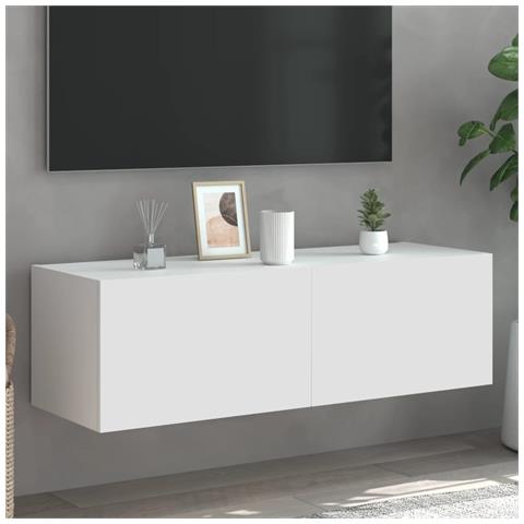 Mobile Tv A Parete Con Luci Led Bianco 100x35x31 Cm - Foto 1