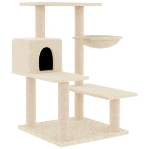 Albero Per Gatti Con Tiragraffi In Sisal Crema 82,5 Cm - Foto 1