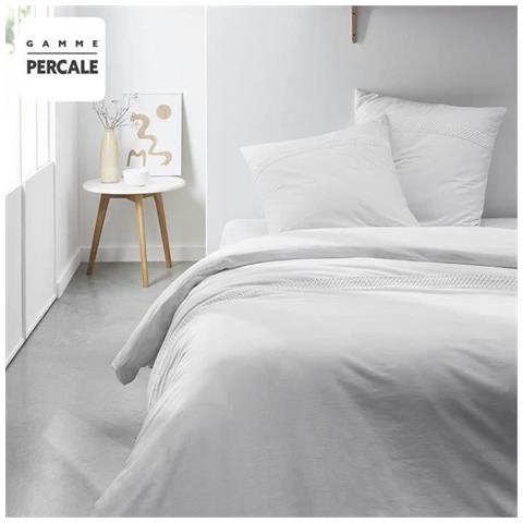 Completo Letto - 220 X 240 Cm - Finitura 100% Percalle Macramè - Gesso - Foto 1