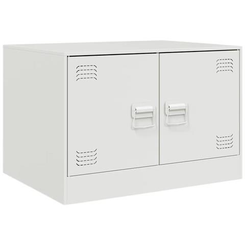 Tavolino da Salotto Bianco 67x50x44 cm in Acciaio - Foto 1