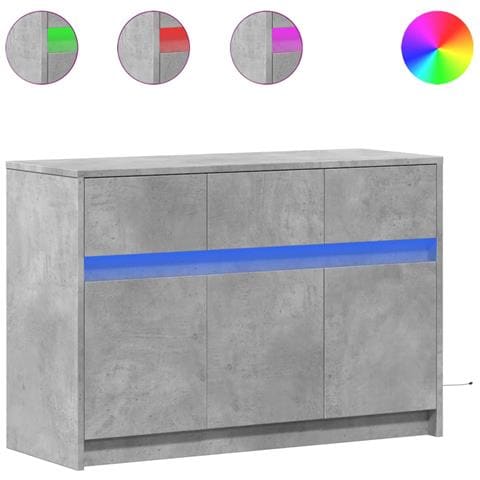 Mobile Porta Tv Con Led Grigio Cemento 91x34x61 Cm Truciolato - Foto 2