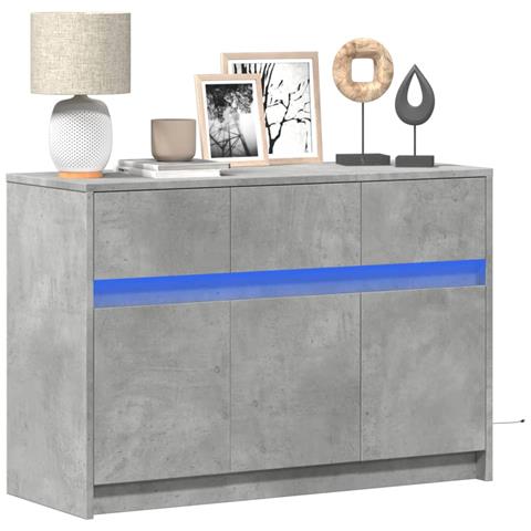 Mobile Porta Tv Con Led Grigio Cemento 91x34x61 Cm Truciolato - Foto 1