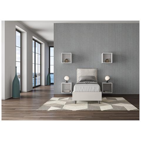 Letto Contenitore Imbottito 80x200 Similpelle Bianco Antea - Foto 2