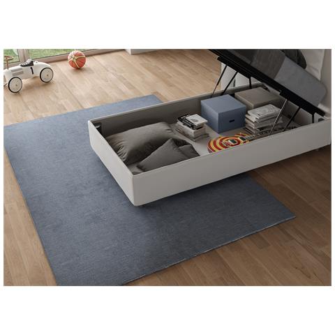 Letto Contenitore Imbottito 80x200 Similpelle Bianco Antea - Foto 5
