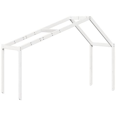 Tetto Letto Bambini Bianco 203x80,5x142 Cm Legno Massello Pino - Foto 2