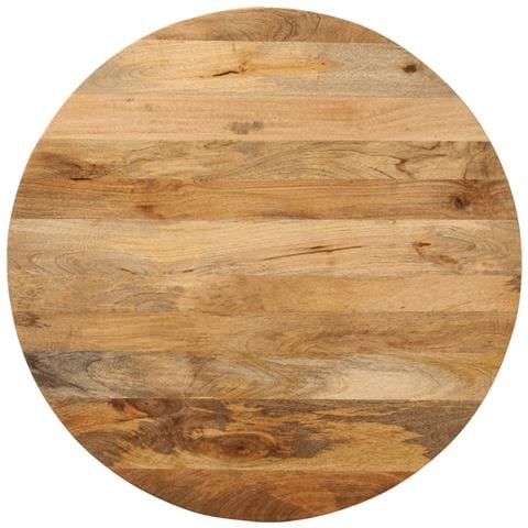 Piano Per Tavolo 80x3,8 Cm Rotondo In Legno Massello Di Mango - Foto 1