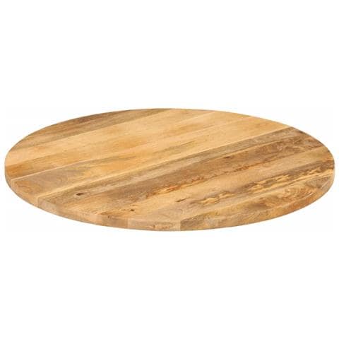 Piano Per Tavolo 80x3,8 Cm Rotondo In Legno Massello Di Mango - Foto 2