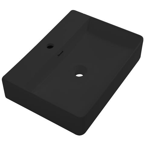 Lavabo Da Appoggio 9555 In Ceramica 60x42x13 Cm Nero Opaco - Foto 1