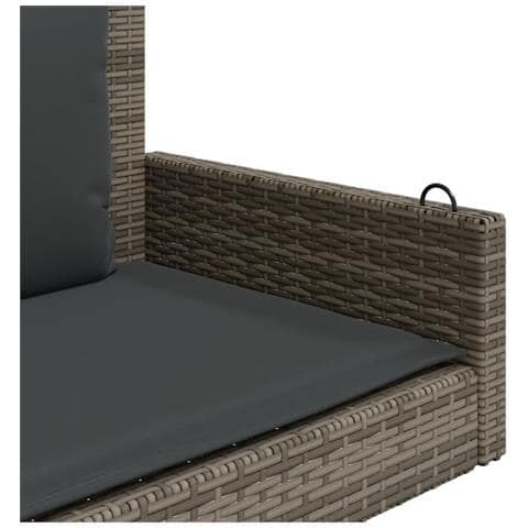 Panchina Dondolo con Cuscini Grigia 119x56x48 cm in Polyrattan - Foto 9