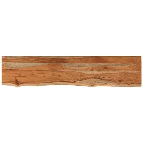 Mensola Muro 100x20x3,8cm Rettangolare Legno Acacia Bordi Vivi - Foto 2
