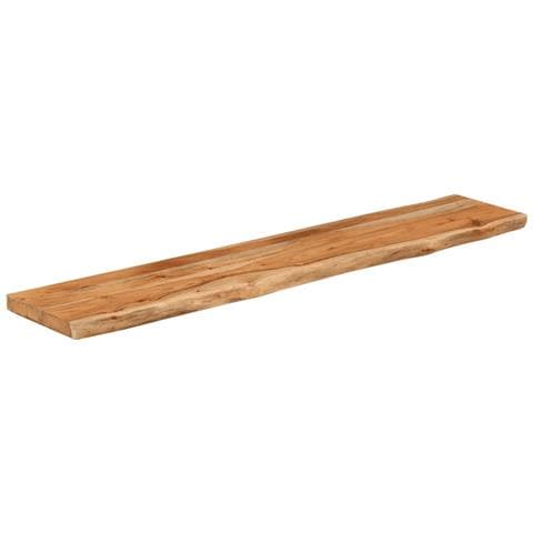 Mensola Muro 100x20x3,8cm Rettangolare Legno Acacia Bordi Vivi - Foto 3