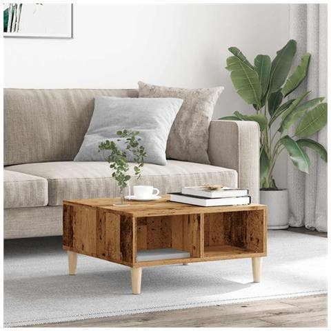 Tavolino Da Salotto Legno Antico 60x60x30 Cm Legno Multistrato - Foto 3