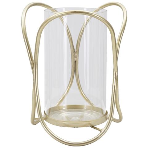 Portacandela Mf350 - Oro - Metallo - 16x16x21,5 Cm - Foto 1