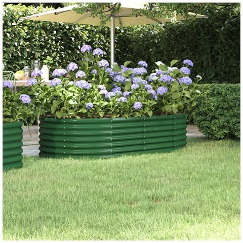 Letto Giardino Acciaio Verniciato A Polvere 152x80x36 Cm Verde - Foto 6