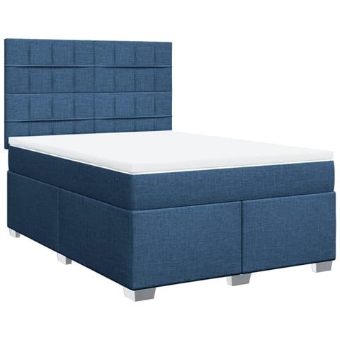 Giroletto a Molle con Materasso Blu 140x190 cm in Tessuto - Foto 1