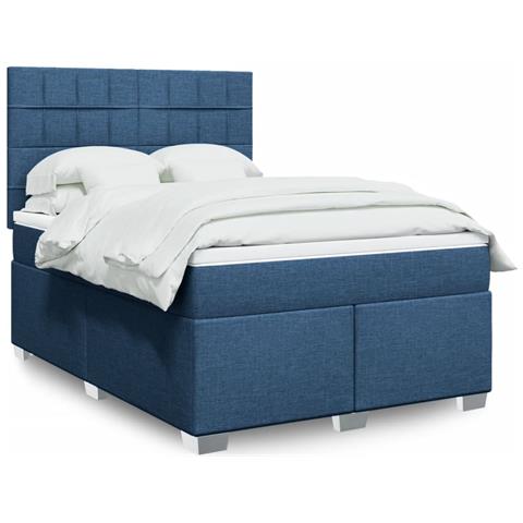 Giroletto a Molle con Materasso Blu 140x190 cm in Tessuto - Foto 2