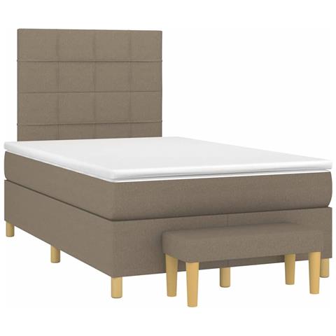 Giroletto a Molle con Materasso Tortora 120x190 cm in Tessuto - Foto 1