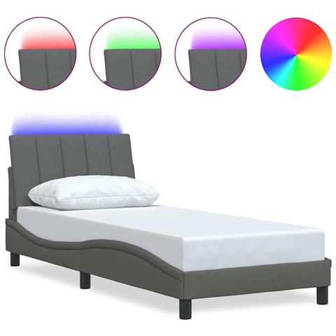 Giroletto senza Materasso Grigio Scuro 90x200 cm Tessuto - Foto 1