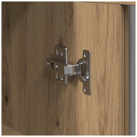 Mobile a muro con porte in vetro in rovere artigianale 69,5x34x90 cm - Foto 9