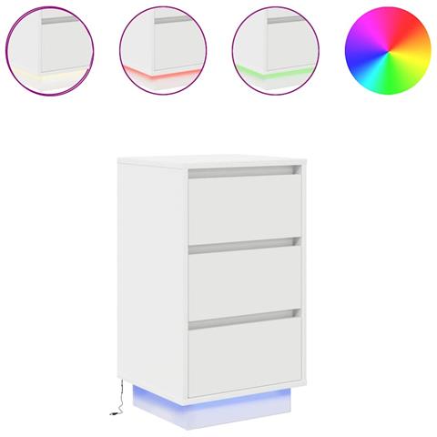 Comodini con Luci LED Bianco 38x34x65 cm - Foto 1