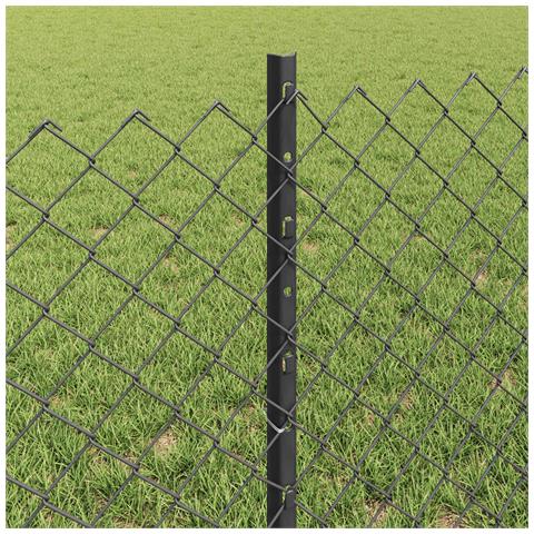 Recinzione a maglie con palo 25 x 0,6 m Grigio Rete - Foto 7