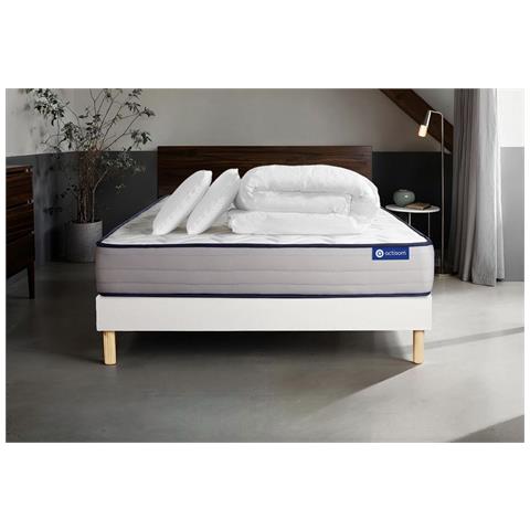 Pacchetto Letto Completo - Materasso 140x190cm + Box Spring Con Doghe (kit) + 2 Cuscini + Piumino - Actiflex Form - Foto 1
