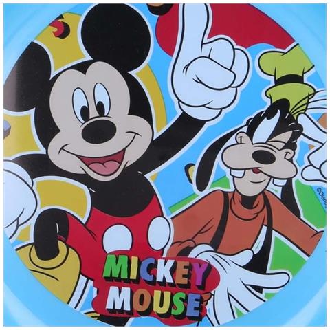 Piatto Da Dessert In Plastica Senza Bpa Con Stampa Di Mickey E Pippo, Blu - Foto 2
