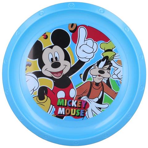 Piatto Da Dessert In Plastica Senza Bpa Con Stampa Di Mickey E Pippo, Blu - Foto 1
