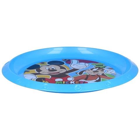 Piatto Da Dessert In Plastica Senza Bpa Con Stampa Di Mickey E Pippo, Blu - Foto 4