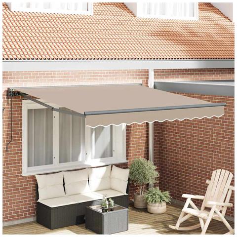 Tenda Retrattile Beige 350x250 cm Tessuto - Foto 2