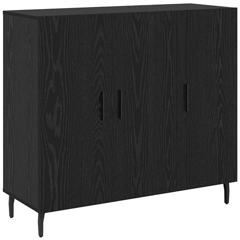Credenza Nero 90 x 34 x 80 cm Legno multistrato - Foto 1