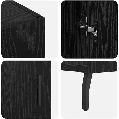 Credenza Nero 90 x 34 x 80 cm Legno multistrato - Foto 9