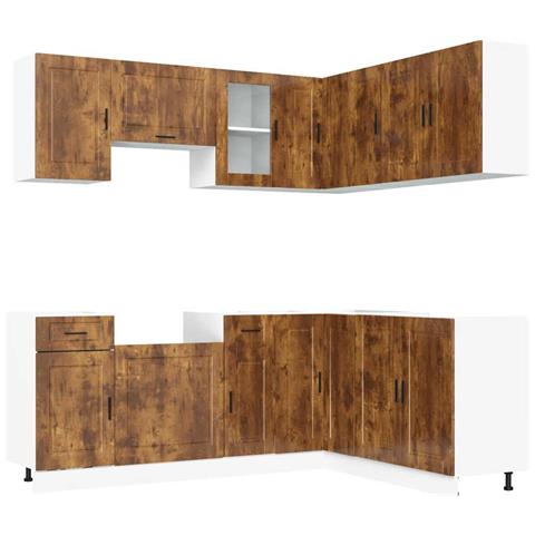 Set Mobili da Cucina 11 pz Porto Rovere Fumo in Truciolato - Foto 1