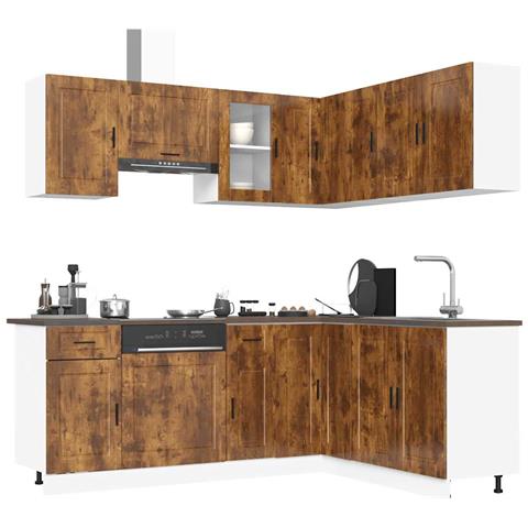 Set Mobili da Cucina 11 pz Porto Rovere Fumo in Truciolato - Foto 2