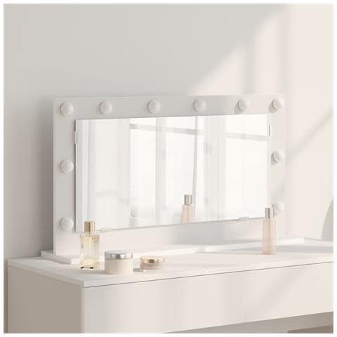 Specchio da Vanità con specchio Bianco 80 x 45 x 18 cm - Foto 2