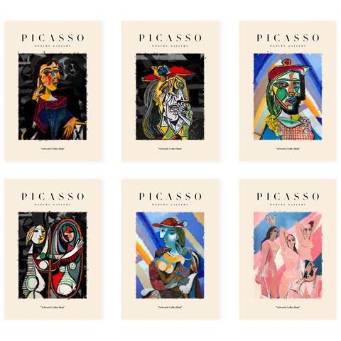 Set Di 6 Stampe Illustrazioni Artistiche Di Pablo Picasso Collezione Di Dipinti Decorativi Light Shadow In Stile Galleria D'arte A3 Senza Cornice - Foto 1
