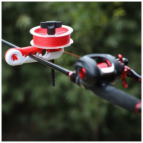 Avvolgi Filo Per Mulinello Da Spinning Portatile Con Protezione In Silicone - Porta Bobina Regolabile Black+red - Foto 2